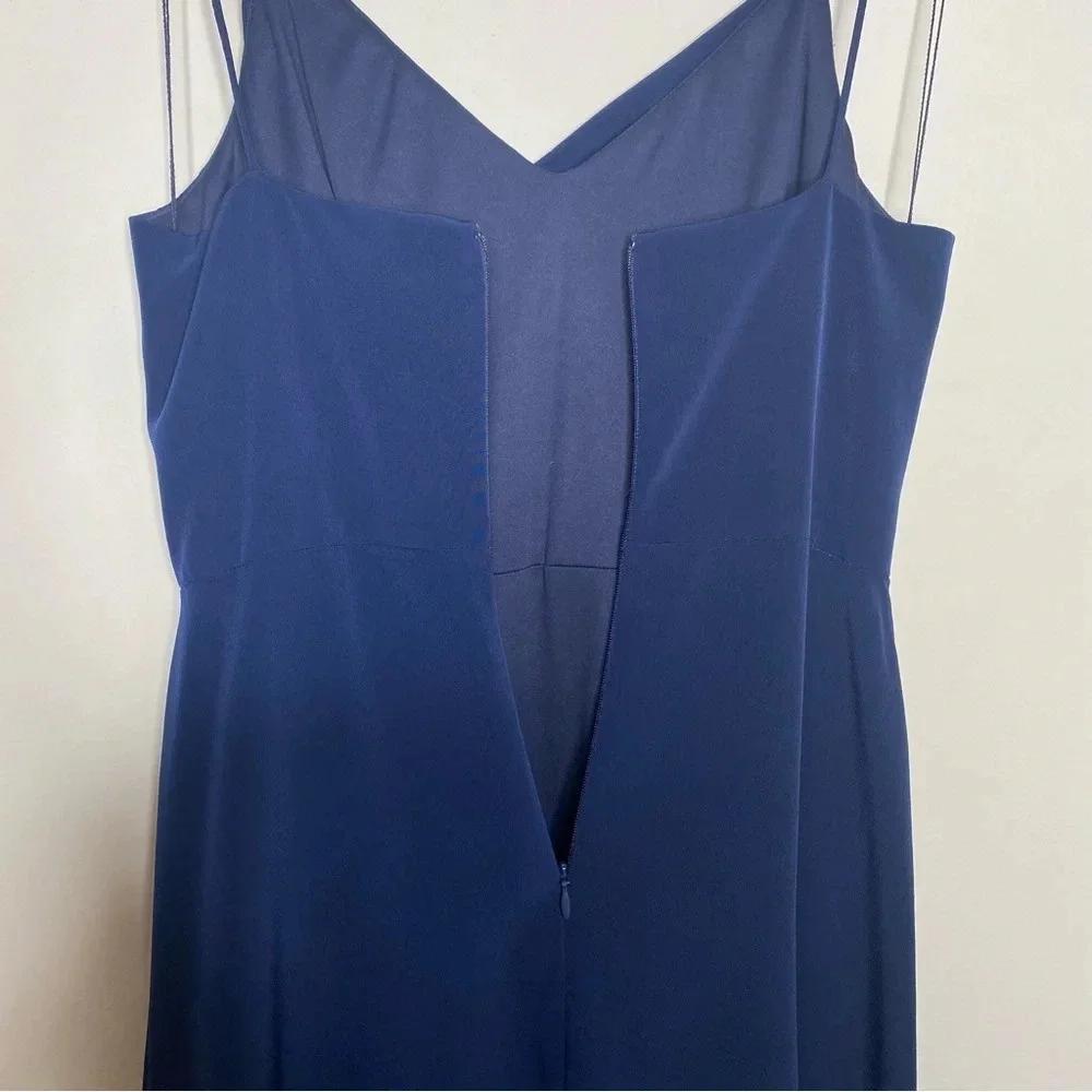 Vow'd Navy Blue Drape Front Paris Maxi Bridesmaid Formal Dress Gown Size 2